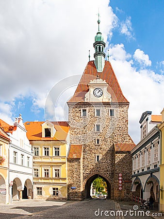Gothic Lower Gate in Domazlice, Czech Republic Stock Photo