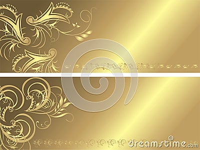 Gothic ornament for two banners Vector Illustration