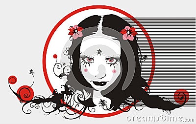 Gothic portraiy Vector Illustration