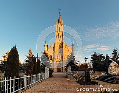 Gothic Saint Jacek stone church in Chocholow Stock Photo