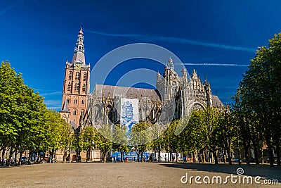 Gothic Saint John`s cathedral in Den Bosch, Netherlan Editorial Stock Photo