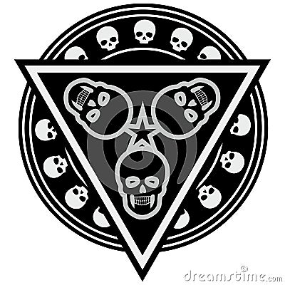 Grunge skull coat of arms Stock Photo