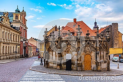 Gothic Stone Fountain at Kutna Hora, Czech republic Editorial Stock Photo