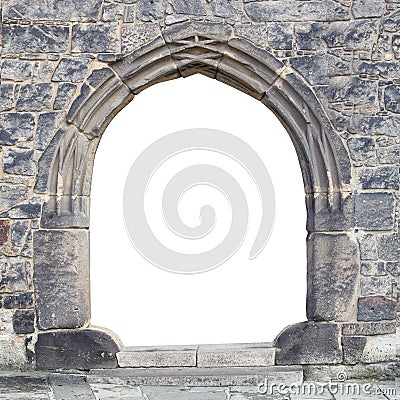 Gothic stone gate. Stock Photo