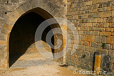 Gothic Style Medieval Stone Archway Stock Photo