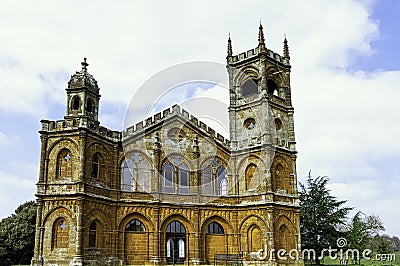 Gothic Temple or Temple of Liberty in Stowe, Buckinghamshire, UK Stock Photo