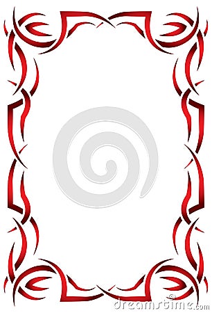 Gothic vertical frame on a white background. Tribal Vector Illustration