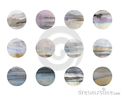 Gouach and ink hand drawn dots abstract background, black, blue, lilac and gold abstract background. Stock Photo