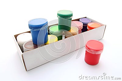 Gouache paint box Stock Photo