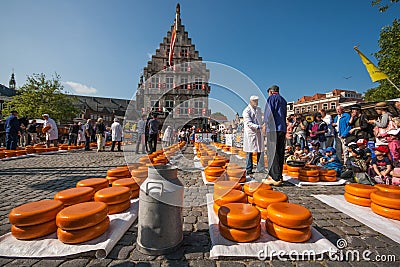 Gouda Cheese Market Editorial Stock Photo