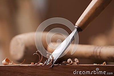 Gouge for wood Stock Photo