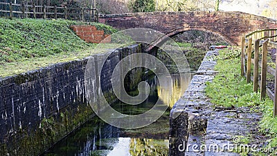 Gough's Orchard Lock and Bridge Stock Photo