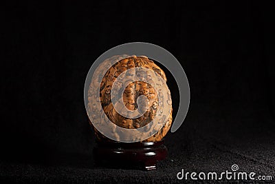 China art - A gourd with Maitreya relief on it Stock Photo