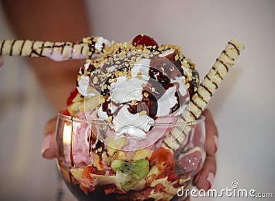 Gourgeous Ice Cream dessert Stock Photo
