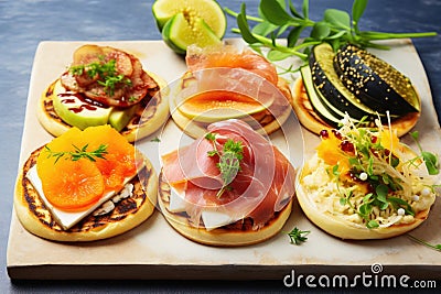 Gourmet Assorted Canape for festive dinner Stock Photo