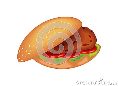 gourmet burger grilled Vector Illustration