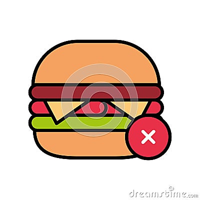 Gourmet burger grilled meat and cheese Vector Illustration