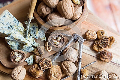 Gourmet cheese tray snack Stock Photo