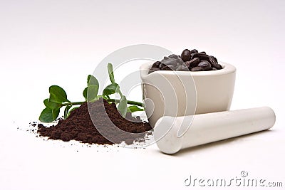 Gourmet Coffee and grind Stock Photo