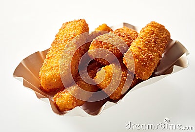 Gourmet crispy golden deep fried potato fingers Stock Photo