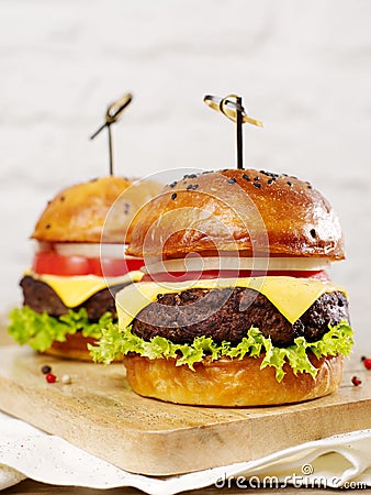 Gourmet delicious burgers Stock Photo