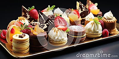 Gourmet Dessert Platter - Sweet Symphony - Exquisite and Indulgent - Dessert Lover's Paradise Stock Photo