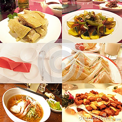 Gourmet food collage Stock Photo