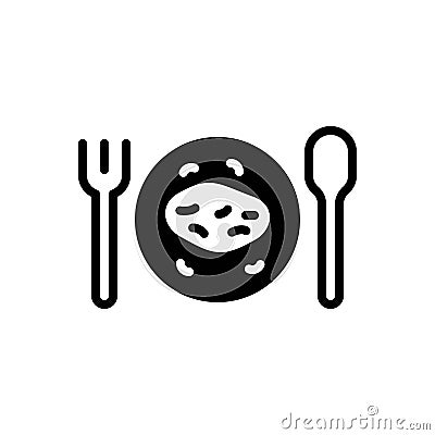 Black solid icon for Gourmet, food and fork Stock Photo