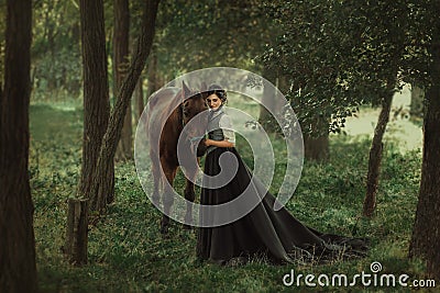 A girl in a vintage dress Stock Photo