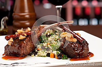 Gourmet Lamb Chops Stock Photo