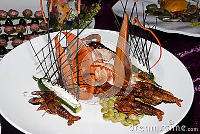 Gourmet lobster meal Stock Photo