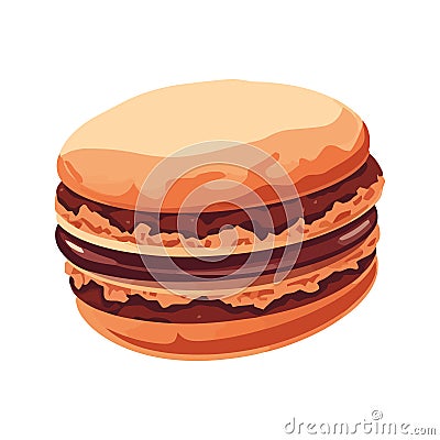 Gourmet macaroon illustration, sweet food chocolate Vector Illustration