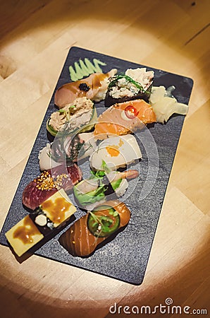 Gourmet sushi selection Stock Photo