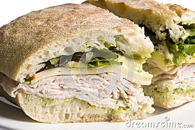 Gourmet turkey sandwich Stock Photo