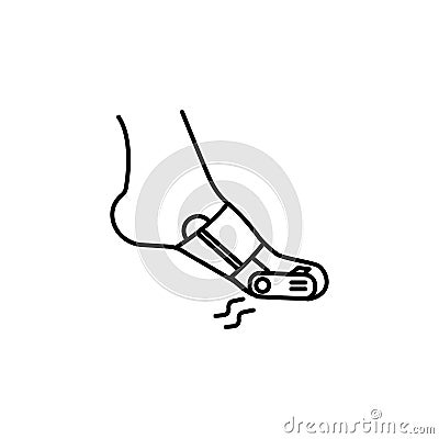 gout pain line icon on white background Cartoon Illustration