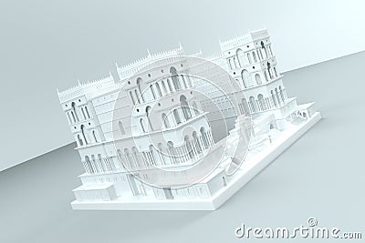 Goverment building 3d realistic render mock up Stock Photo