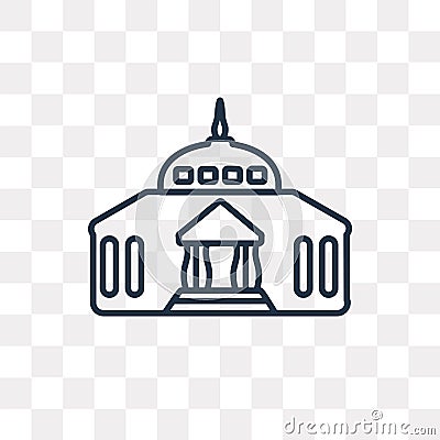 Goverment Building vector icon isolated on transparent background, linear Goverment Building transparency concept can be used web Vector Illustration