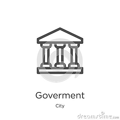 goverment icon vector from city collection. Thin line goverment outline icon vector illustration. Outline, thin line goverment Vector Illustration