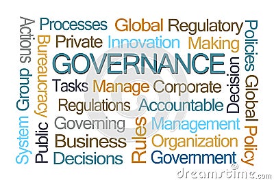 Governance Word Cloud Stock Photo