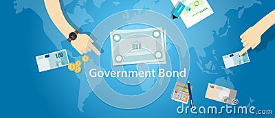 Government bond investment money financial fund Vector Illustration