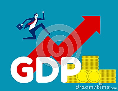 Government budget. Concept business growth GDP vector illustration, Gross domestic product, Flat cartoon character style design Vector Illustration