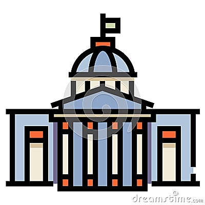 Government building LineColor illustration Vector Illustration