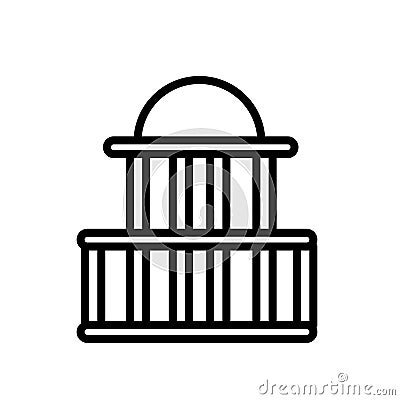 Government buildings icon isolated on white background, Government buildings sign , line or linear sign, element design in Vector Illustration