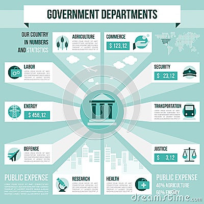 Government departments Vector Illustration