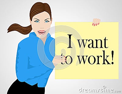 Government Furlough Want To Work Woman Means Layoff - 3d Illustration Stock Photo