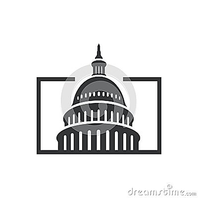 Government icon Premium Creative Capitol building logo vector design Iconic Landmark illustrations Vector Illustration