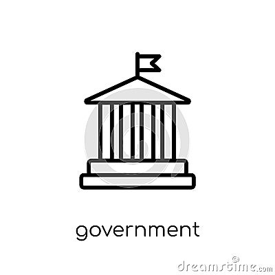 Government icon. Trendy modern flat linear vector Government icon on white background from thin line United States of America col Vector Illustration