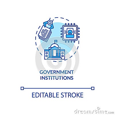 Government institutions concept icon Vector Illustration