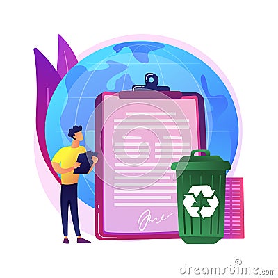 Government mandated recycling abstract concept vector illustration. Vector Illustration