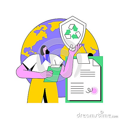 Government mandated recycling abstract concept vector illustration. Vector Illustration